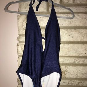 Missguided halterneck plunge swimsuit sz 8